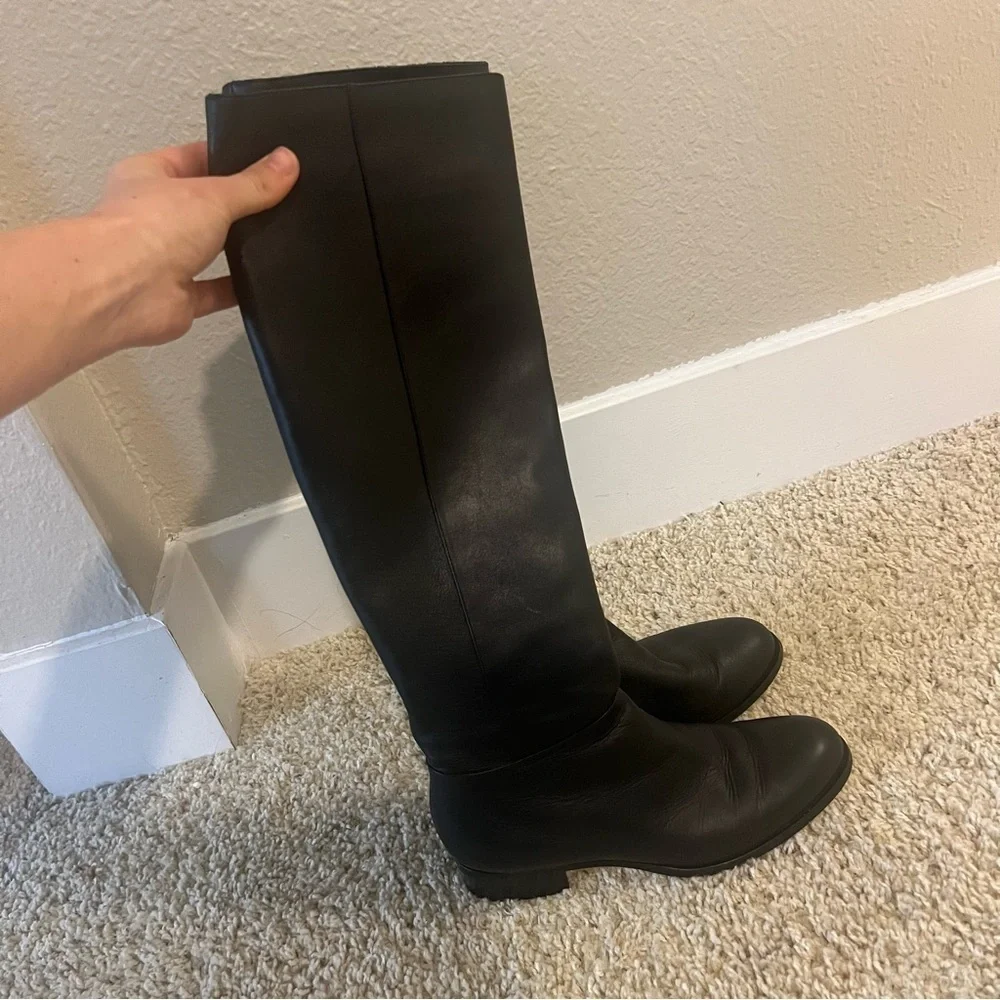 Jimmy Choo black leather riding boots